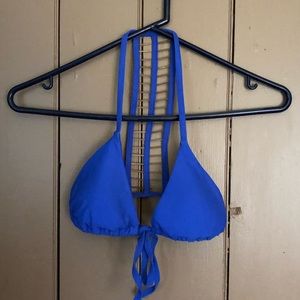 Coral blue front tie bikini